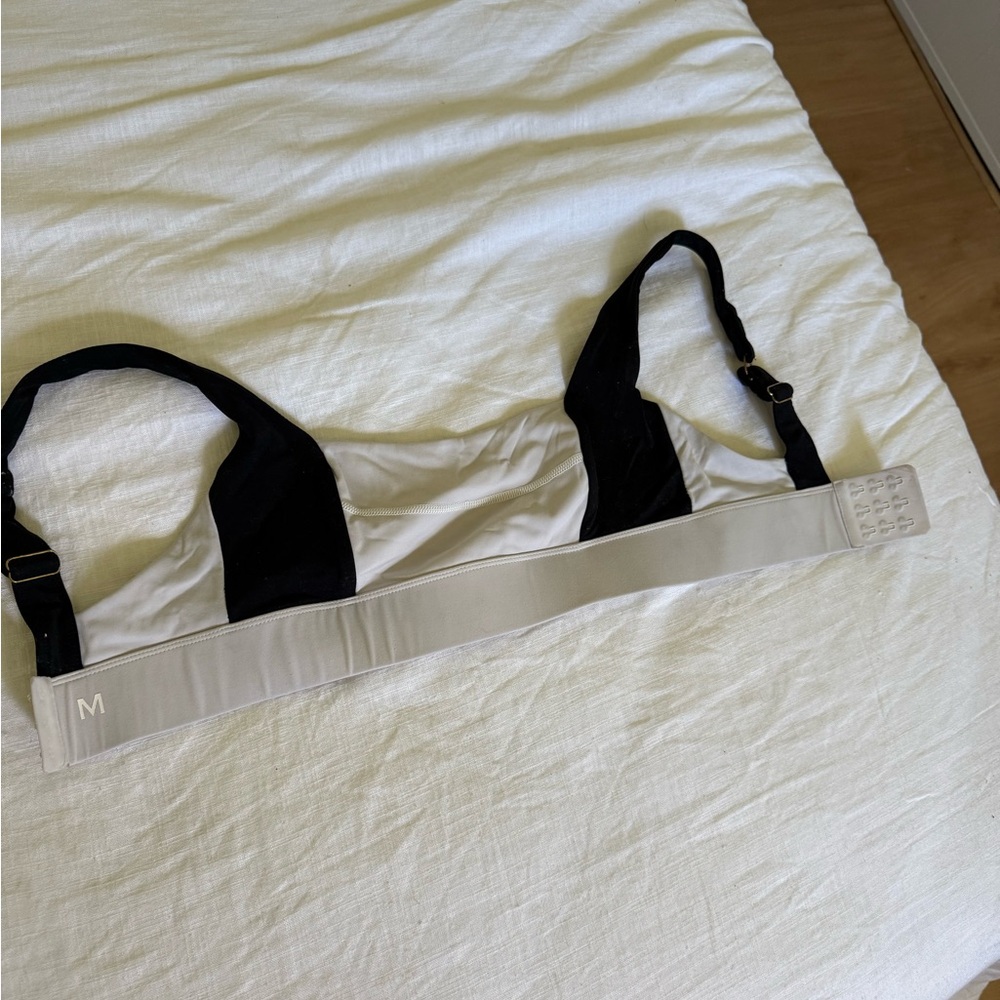 Monday Swimwear Black and White Sports Bra